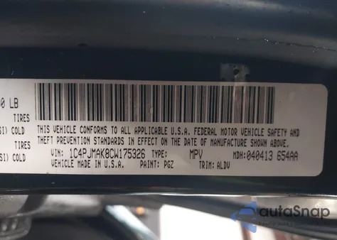 2012 Jeep Liberty Sport z USA, uszkodzony, nr VIN 1C4PJMAK8CW175326